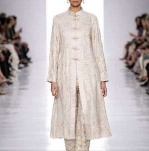 R&M Richards Vtg 80s Satin Chic Mandrin Collar Frog Button Military Tang Jacket